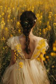 Shimmering flowers in the golden field by Poster Art Shop