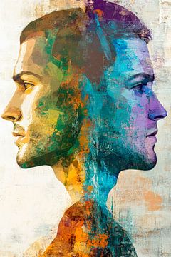 Dialogue facial en couleurs et en formes sur Poster Art Shop