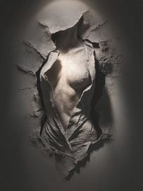 surrealistische wanddecoratie gezicht of torso van Egon Zitter