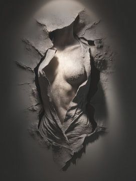 surrealistische wanddecoratie gezicht of torso