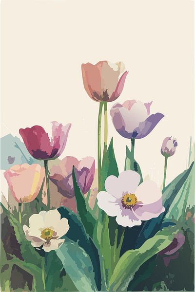 Bloemen in pastel van Liefs Lian