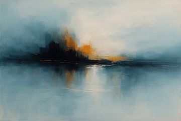 Lueur orange sur une côte calme sur Art & Soul Creations