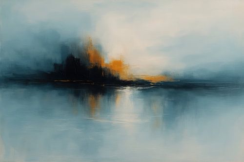 Oranje gloed bij rustige kust