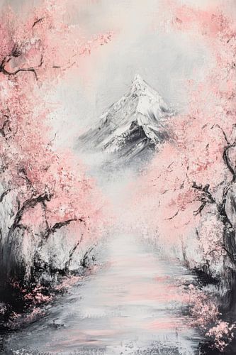 Chemin des fleurs vers les montagnes