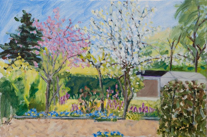 Spring in the People's Garden by Antonie van Gelder Beeldend kunstenaar