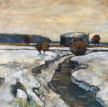 Adolf Hölzel, Dachauer Heide in de winter, 1908 - 1910