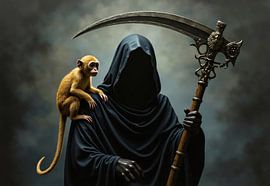 Grim Reaper with Scythe and Monkey by Markus Gann