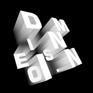 Dimension perspektivisch schwarz-weiß