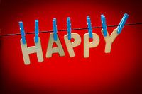 Happy on the clothesline