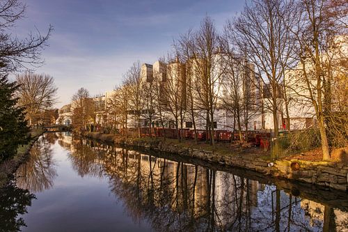 Sunset at Brand beer brewery in Wijlre