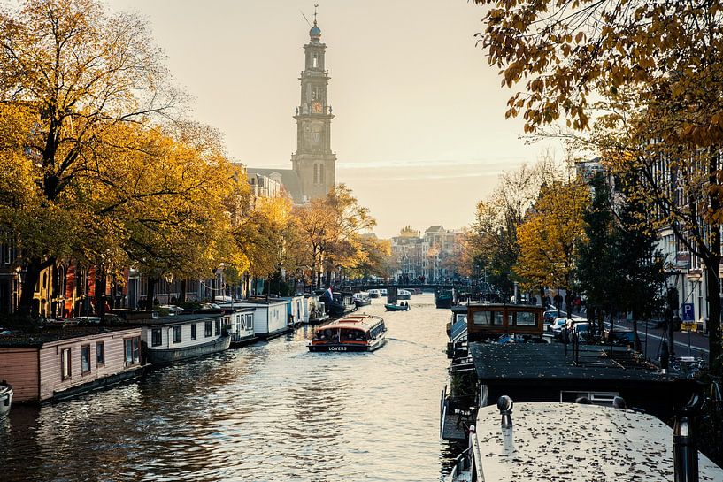 Jordaan in Richtung der Westerkerk "Herbst" von Charles Poorter