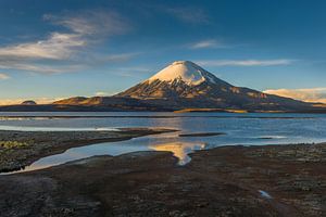 The volcano Parinacota at sunset by Chris Stenger