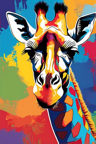 Kleurrijke giraffe pop art ontwerp