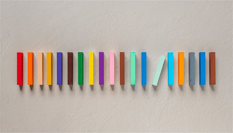 Minimalist art: Abstract Colourful collage on concrete by STUDIO MINIMAL ART