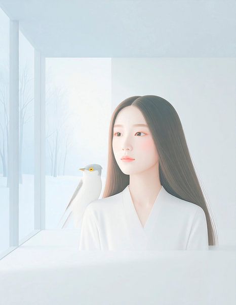 Mädchen mit Vogel... von Ans Bastiaanssen