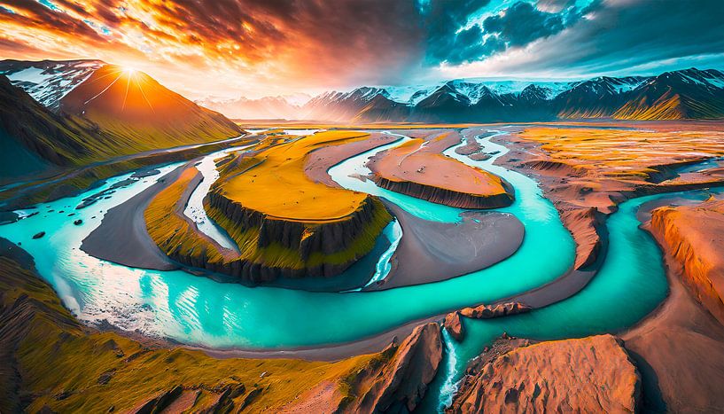 Dream landscape with river by Mustafa Kurnaz