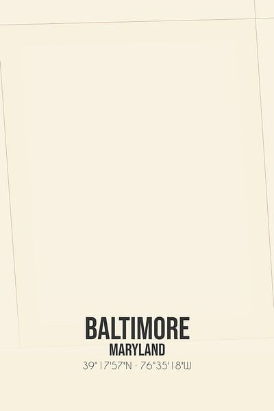 Carte ancienne de Baltimore (Maryland), Etats-Unis. par Affiches de lieux