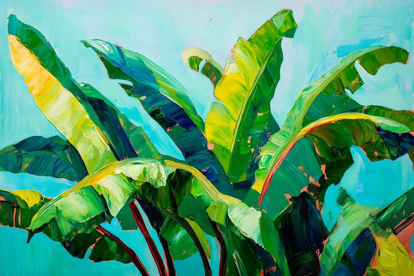 Tropical leaves in bright colours by Poster Art Shop