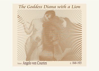Die Göttin Diana mit einem Löwen