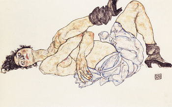 Liegender weiblicher Akt, Egon Schiele - 1917