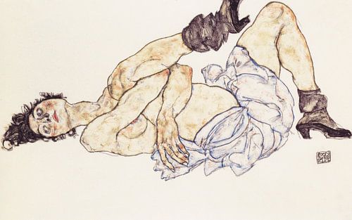 Liggend vrouwelijk naakt, Egon Schiele - 1917