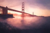 Golden Gate - Schilderij van Loris Photography thumbnail