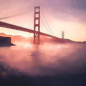 Golden Gate - Schilderij van Loris Photography