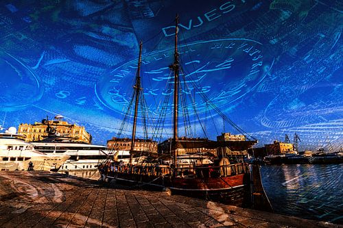 KROATIË : DE ZEILBOOT IN DE HAVEN VAN RIJEKA