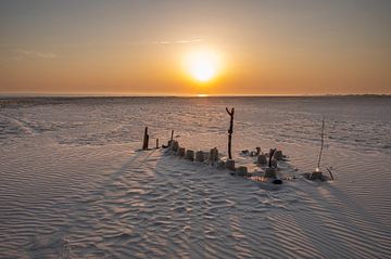 Zandkasteel op het strand van Terschelling van Stijn Smits