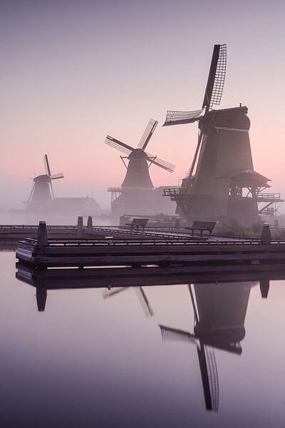 Dutch windmills on the Zaanse Schans by Michael Klinkhamer