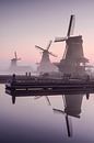 Dutch windmills on the Zaanse Schans by Michael Klinkhamer thumbnail