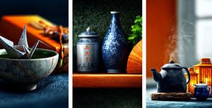 Asiatische Heimdekoration Collage