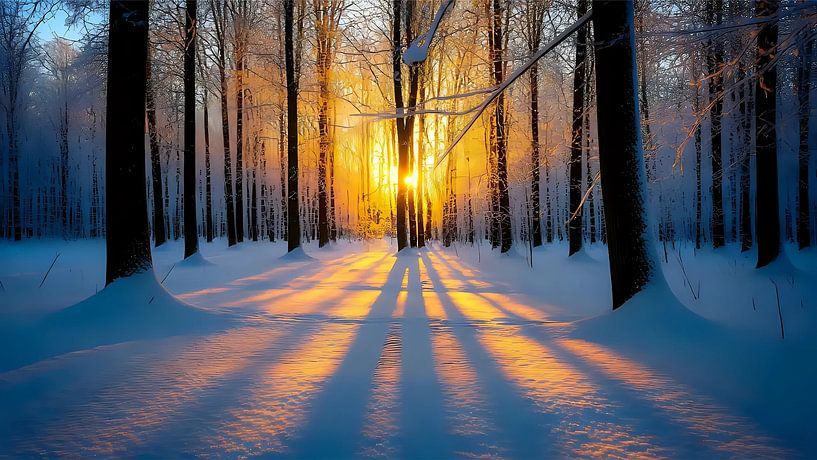Profond hiver dans l'or du soir par Jean Pierre