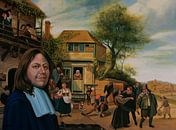 Jan Steen en zijn Dansende Boeren Voor Een Herberg Schilderij van Paul Meijering thumbnail