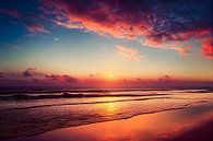 Coucher de soleil sur la plage Illustration de fond d'écran par Animaflora PicsStock Aperçu