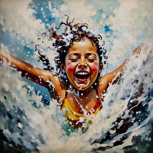 Glimlachend in het water