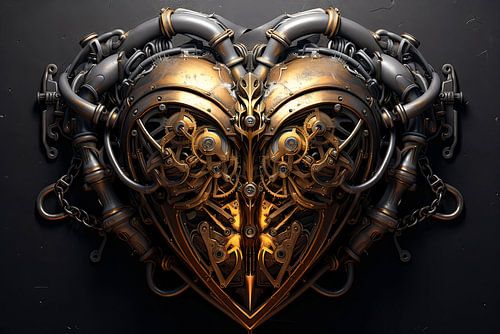 metalen steampunk hart
