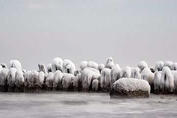 De winter aan de kust van de Oostzee bij Kühlungsborn van Rico Ködder