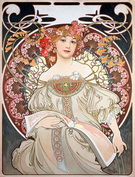 Kalenderillustratie 1896 - Alphonse Mucha van Bridgeman Masters