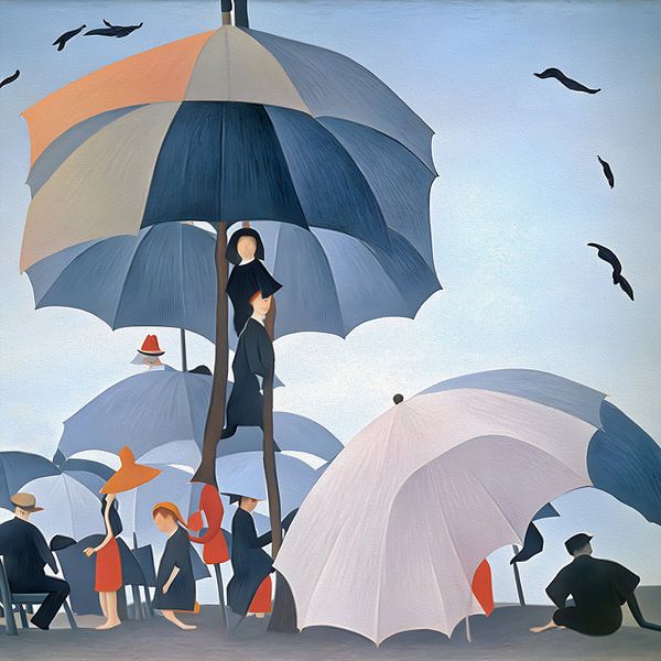 Under the parasols by Artclaud