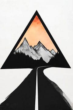 Paysage de montagne en triangle - Conceptuel sur Poster Art Shop