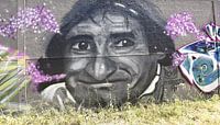 urban wall art portrait - moderne wanddekoration in schwarz und lila