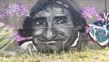 urban wall art portrait - moderne wanddekoration in schwarz und lila