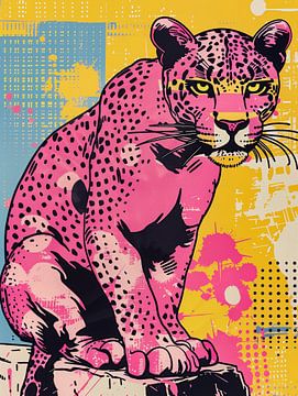 Rosaroter Pop Art Panther von Frank Daske | Foto & Design