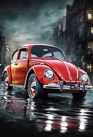Volkswagen Käfer Vintage Splash Art von kevin gorter