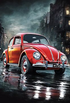 Volkswagen kever vintage splash art van kevin gorter