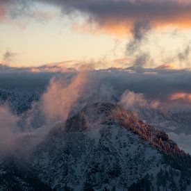 Zonsondergang in de Chiemgauer Alpen van Anselm Ziegler Photography