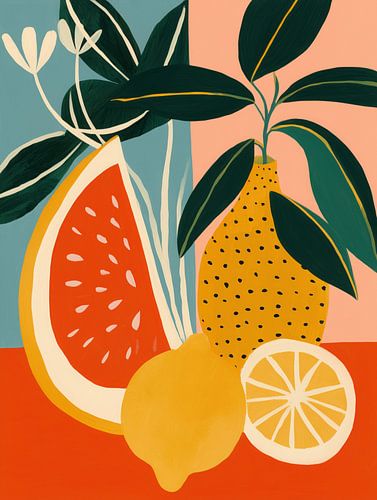 Citrus meloen poëzie stilleven