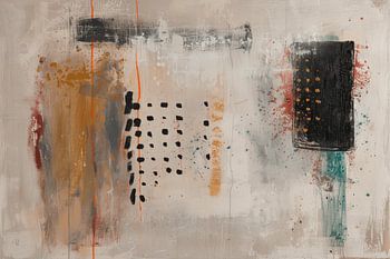 Moderne et abstrait dans les tons de terre, style Japandi.