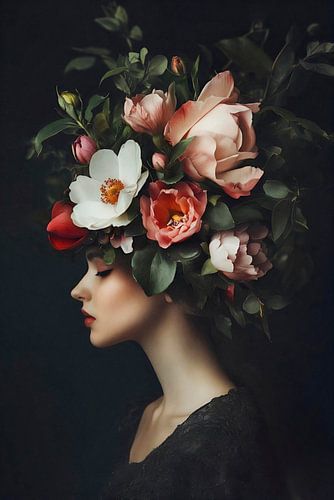 Enchanted Moody Floral Portrait